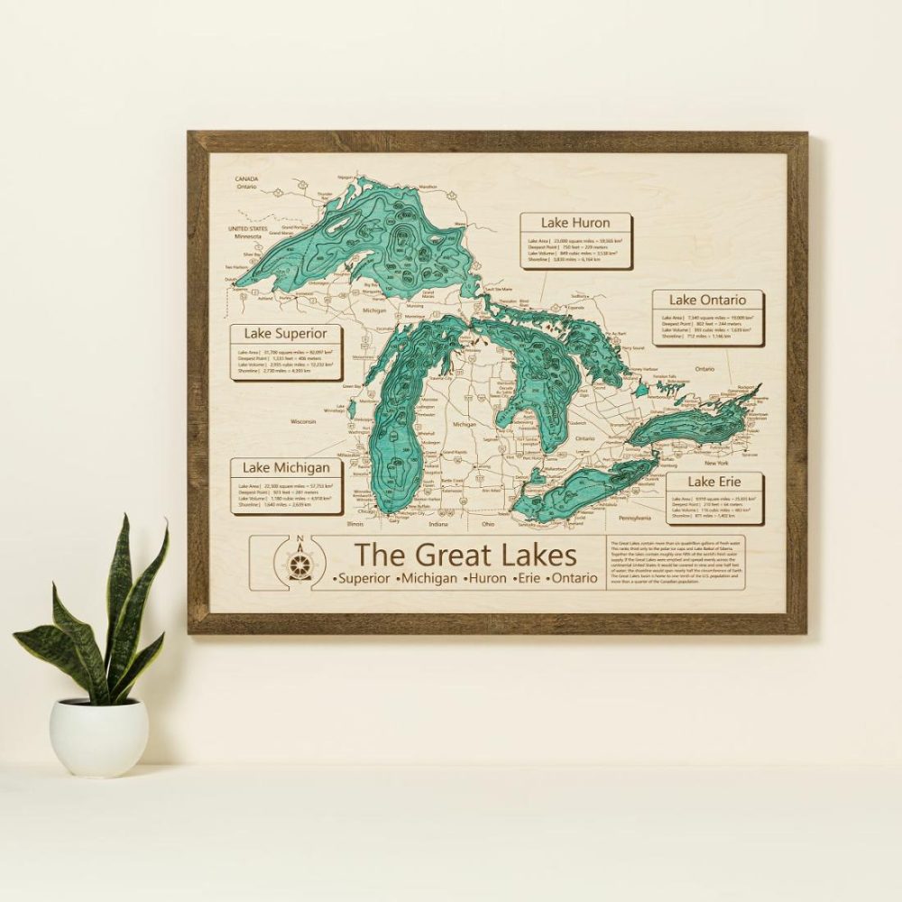 3-D Wall Art |   Lake Topography Art 3-D Wall Art 3-D Wall Art