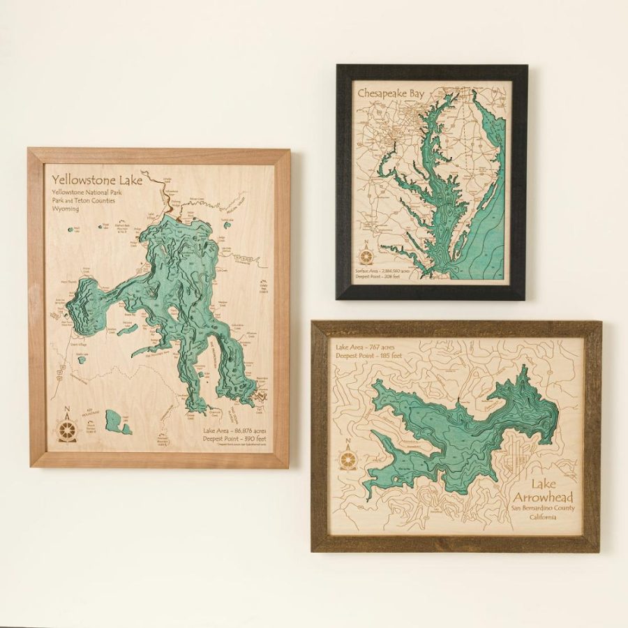 3-D Wall Art |   Lake Topography Art 3-D Wall Art 3-D Wall Art