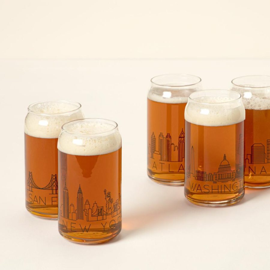 Beer Glasses |   City Skyline Beer Glasses – Set Of 2 Beer Glasses Beer Glasses