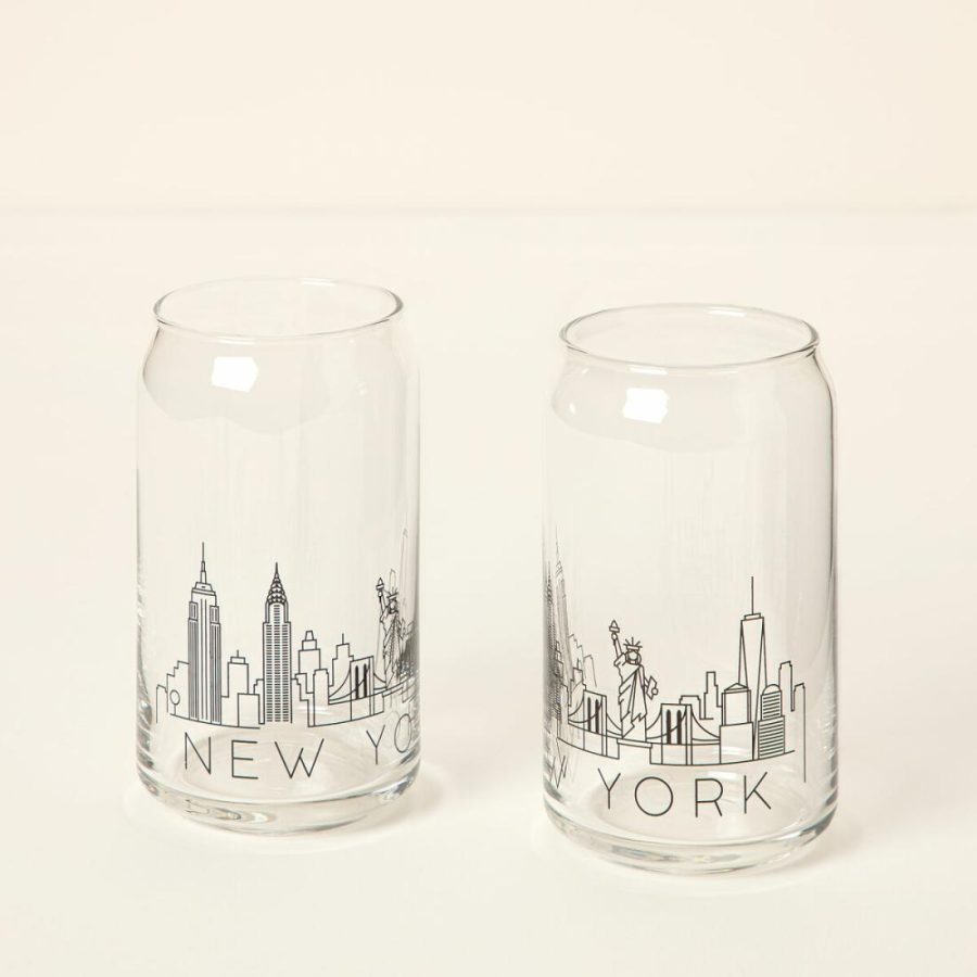 Beer Glasses |   City Skyline Beer Glasses – Set Of 2 Beer Glasses Beer Glasses