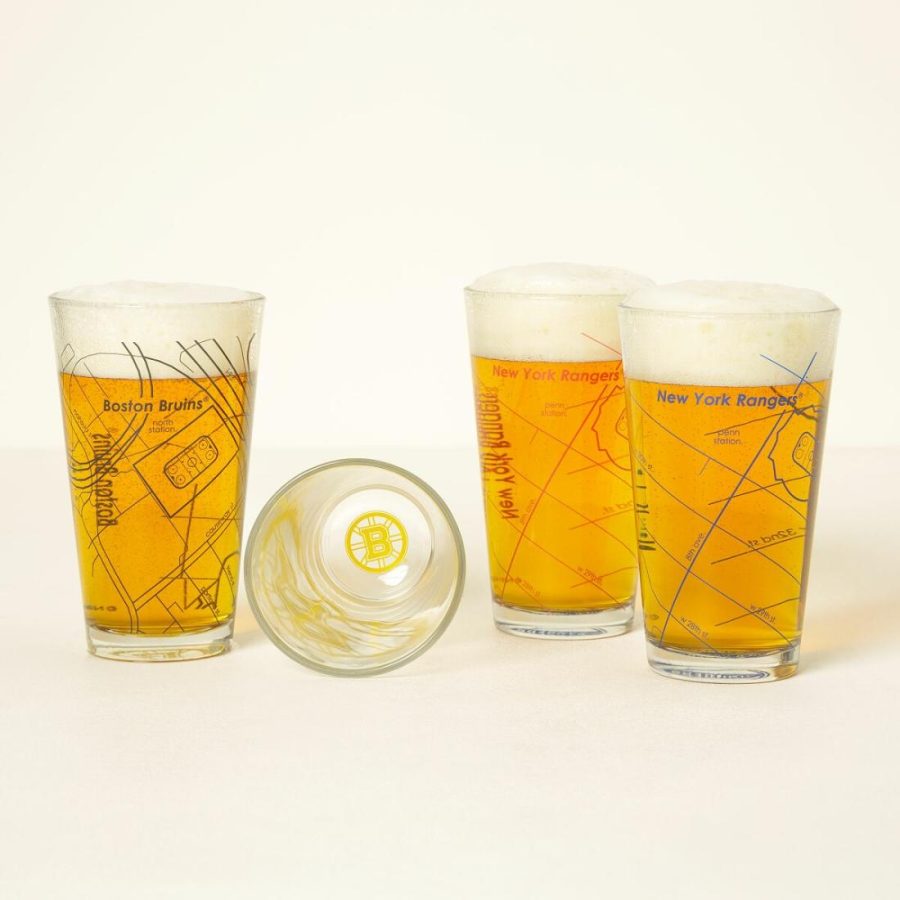 Beer Glasses |   Nhl Arena Map Pint Glasses – Set Of 2 Drinkware Beer Glasses