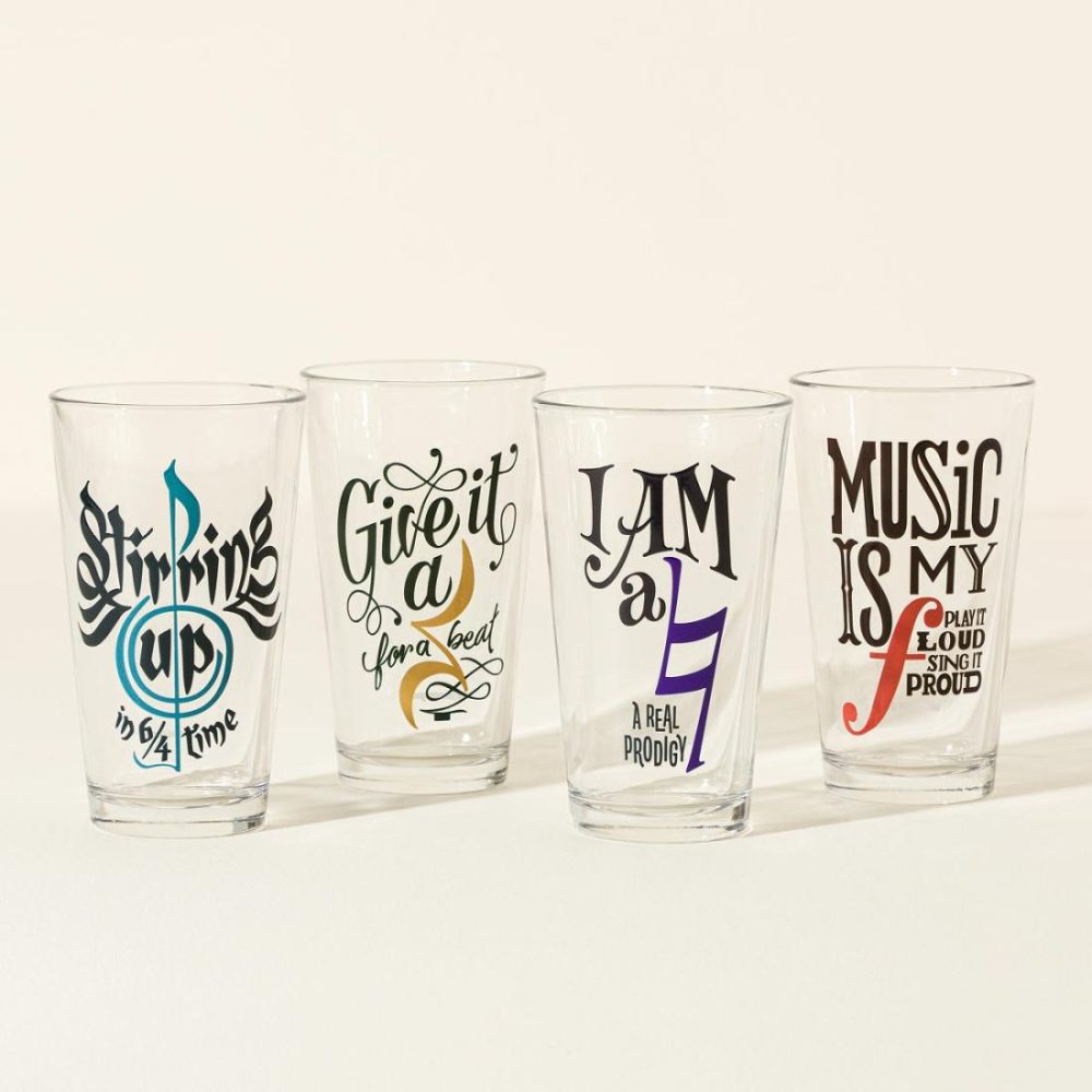 Beer Glasses |   Note-Able Puns Musical Pint Quartet Beer Glasses Beer Glasses