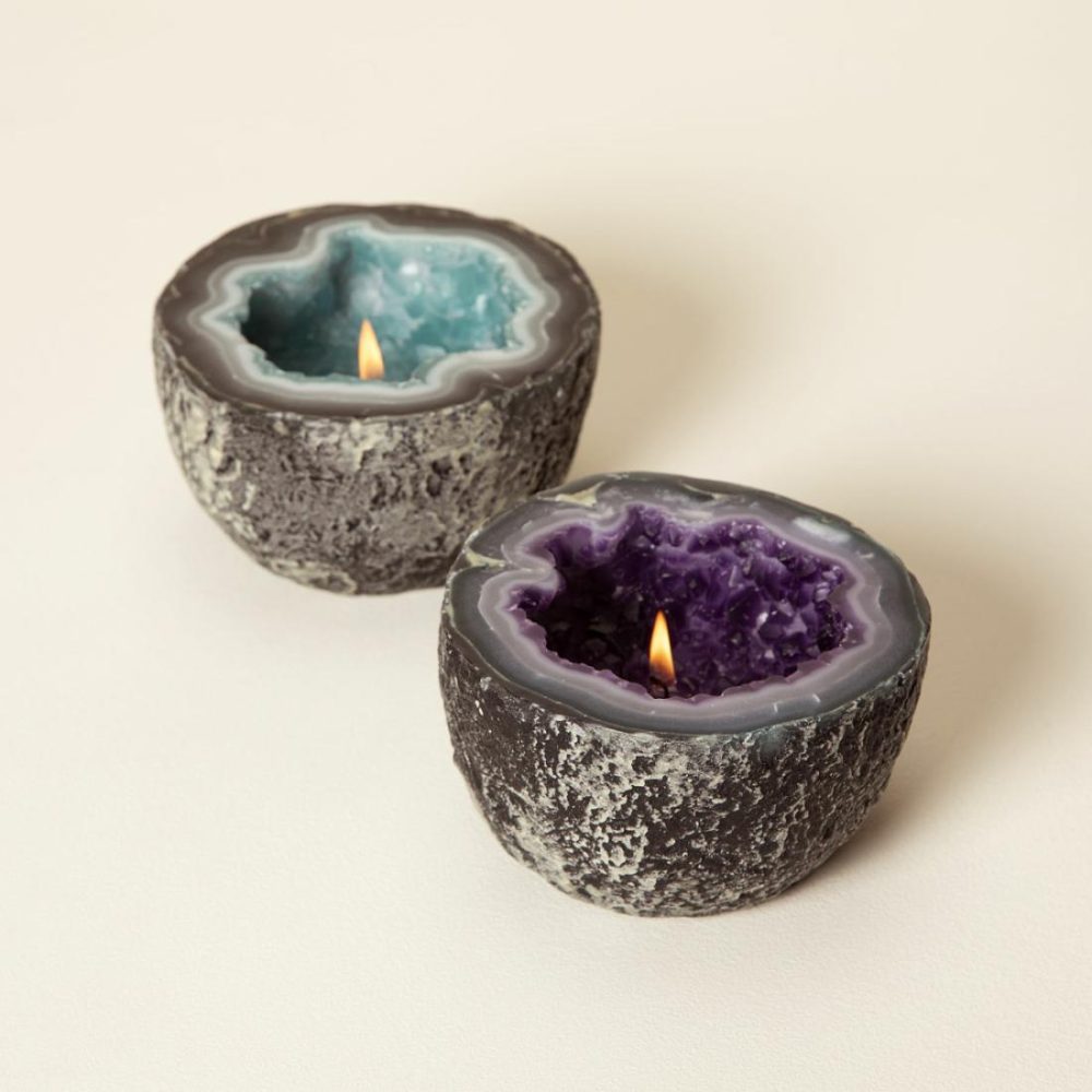 Candles |   Amethyst & Aquamarine Geode Candle Candles Candles