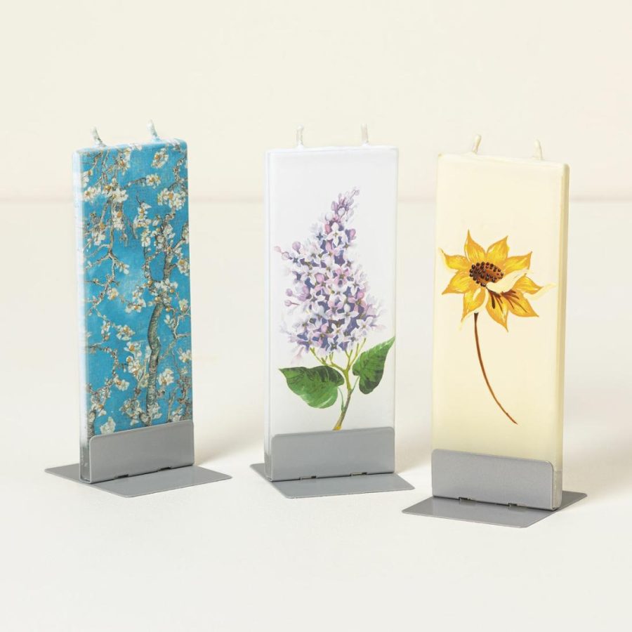 Candles |   Hand-Painted Floral Flat Candle Candles Candles