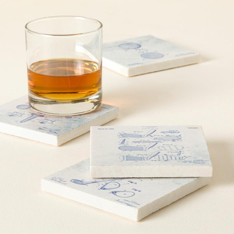 Coasters |   Golf Patent Coasters – Set Of 4 Coasters Coasters