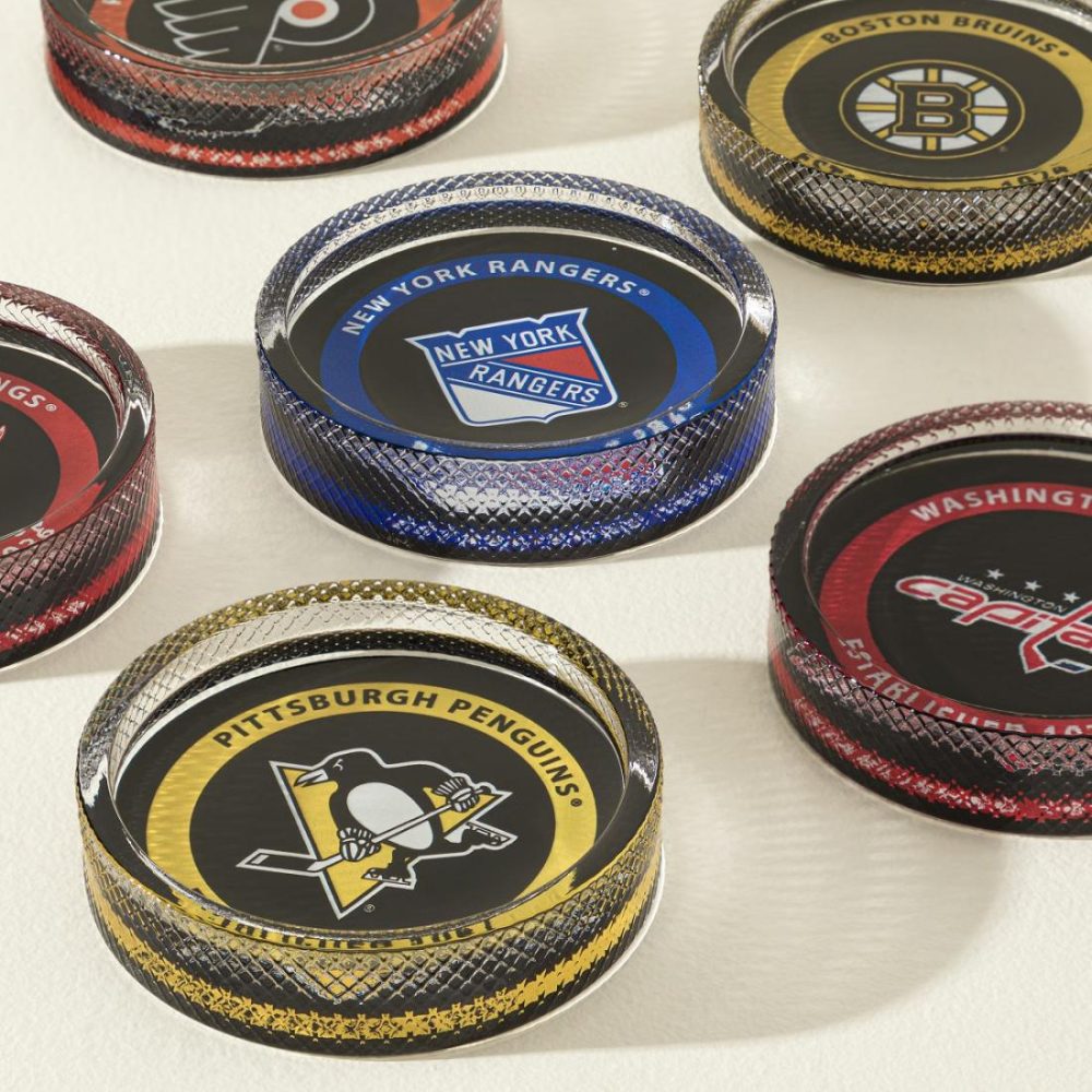 Coasters |   Nhl Puck-Shaped Glass Coaster Set Coasters Coasters