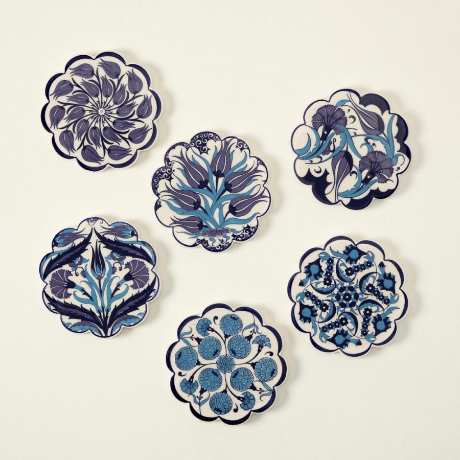 Coasters |   Scalloped Turkish Coasters – Set Of 6 Coasters Coasters