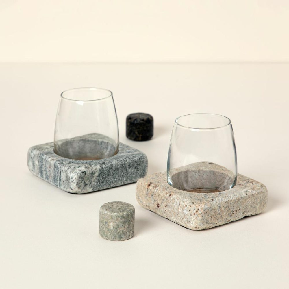 Coasters |   Wine Chilling Coasters With Glasses – Set Of 2 Coasters Coasters