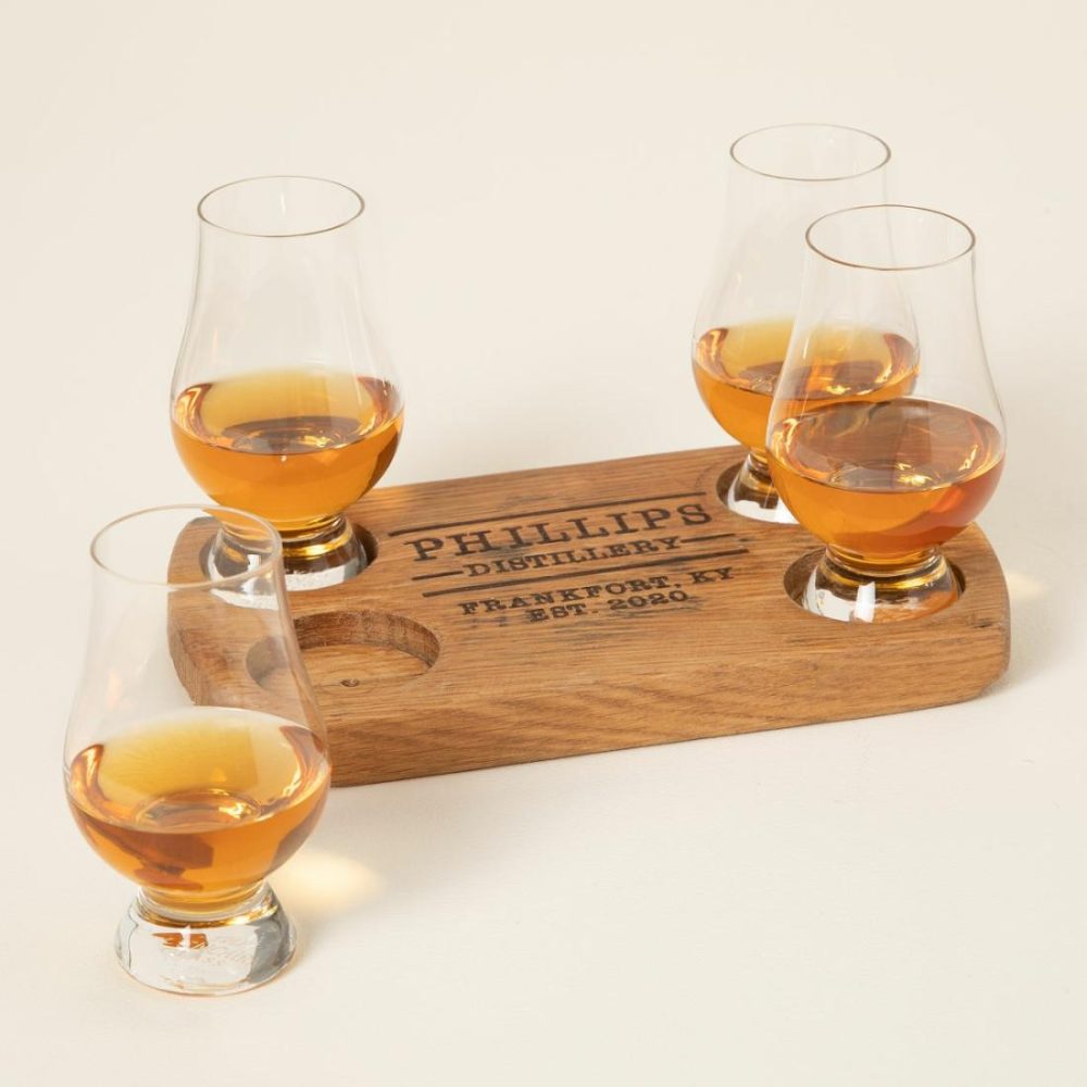 Cocktail Glasses |   Personalized Bourbon Barrel Flight With Glasses Cocktail Glasses Cocktail Glasses