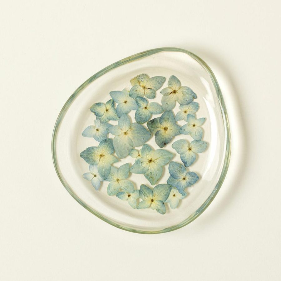 Decorative Accents |   Blue Hydrangea Jewelry Dish Decor Decorative Accents