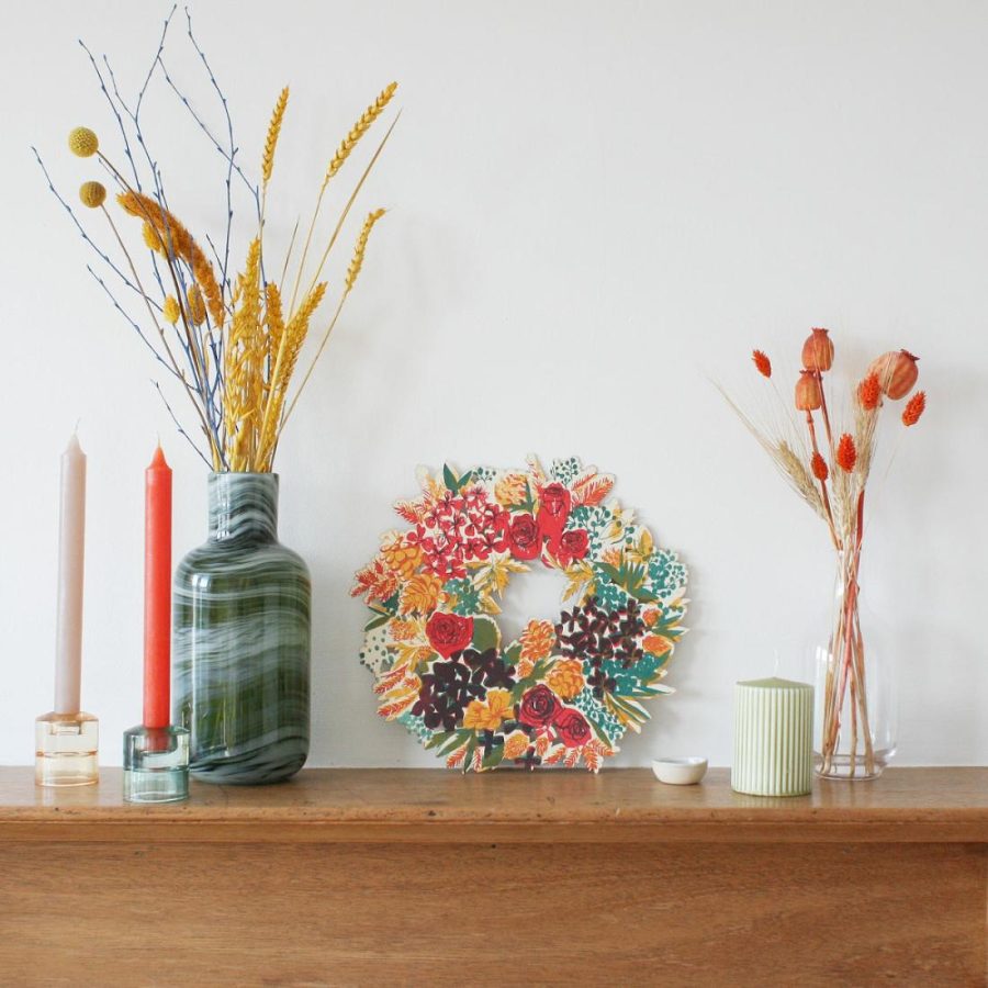 Decorative Accents |   Forever Floral Holiday Wreath Decor Decorative Accents