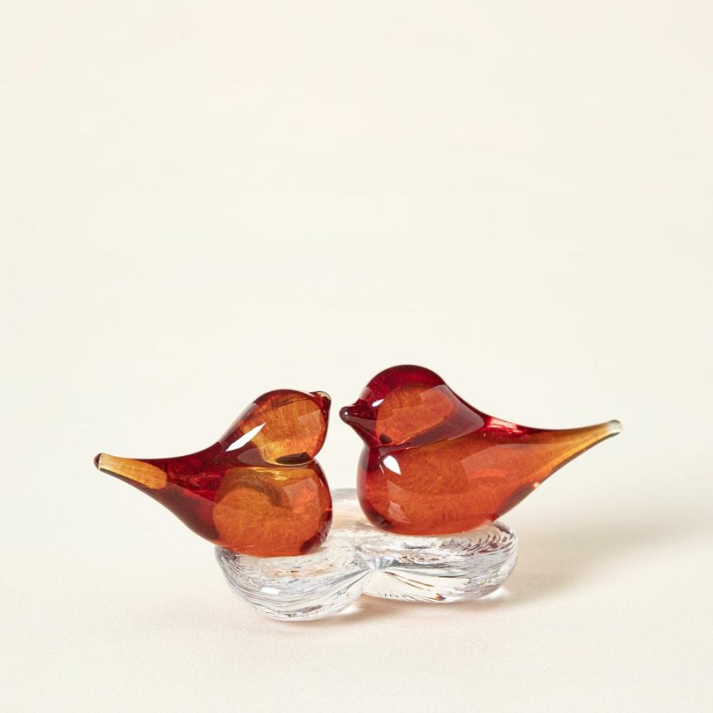 Decorative Accents |   Lovebirds Glass Desktop Sculpture Decor Decorative Accents