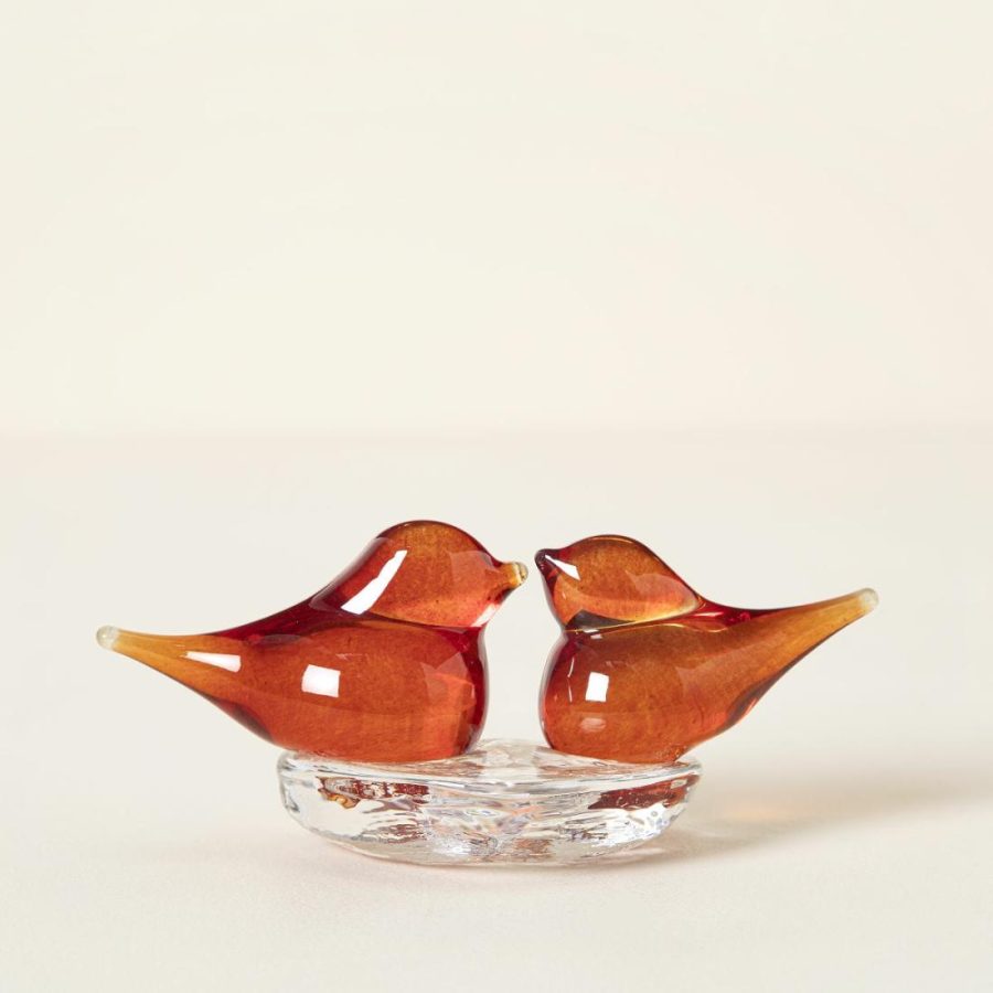 Decorative Accents |   Lovebirds Glass Desktop Sculpture Decor Decorative Accents