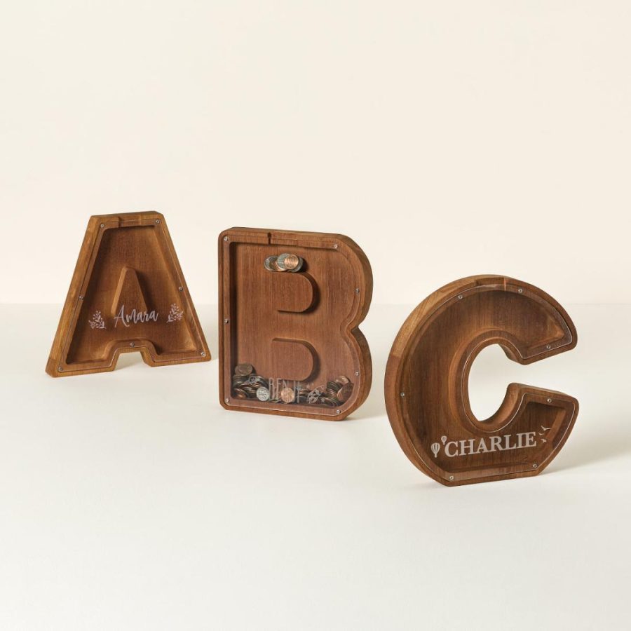 Decorative Accents |   Personalized Letter Piggy Bank Decor Decorative Accents