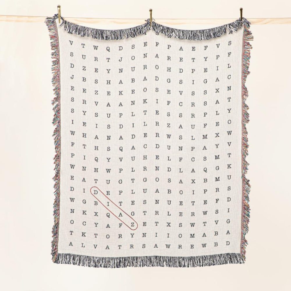 Decorative Accents |   Personalized Word Search Throw Blanket Decor Decorative Accents