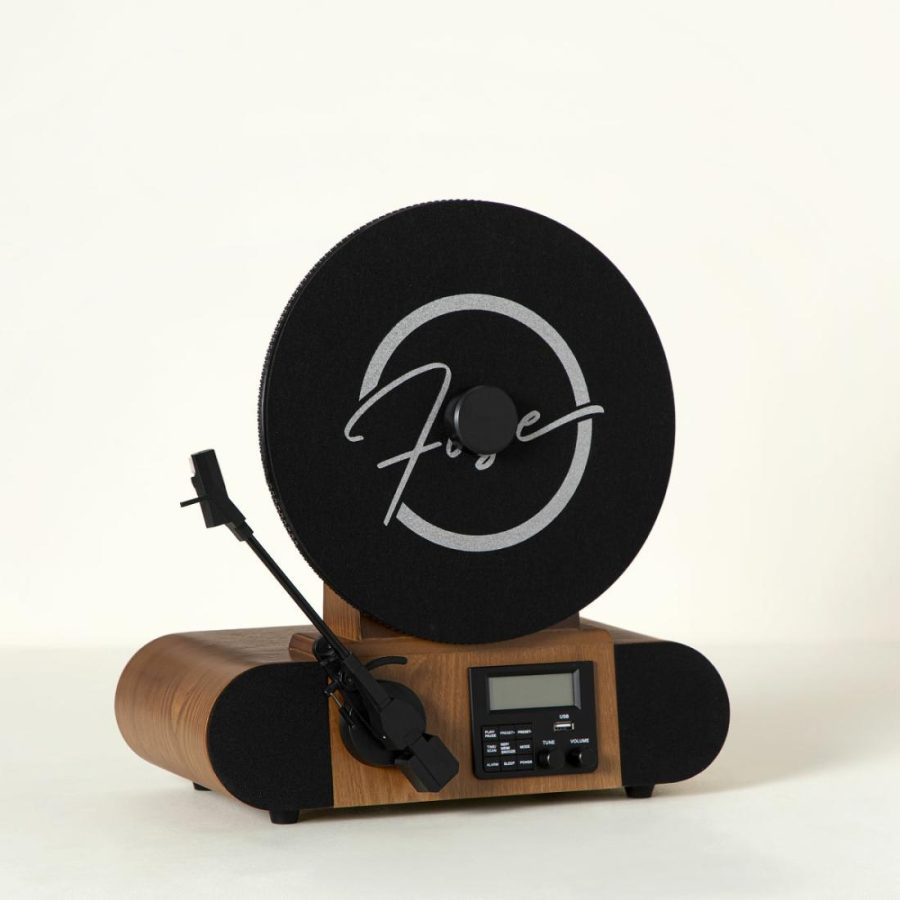 Decorative Accents |   Vertical Vinyl Record Player With Bluetooth Decor Decorative Accents