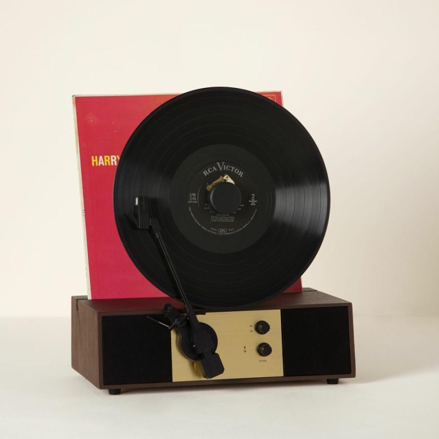 Decorative Accents |   Vertical Vinyl Record Player With Bluetooth Decor Decorative Accents