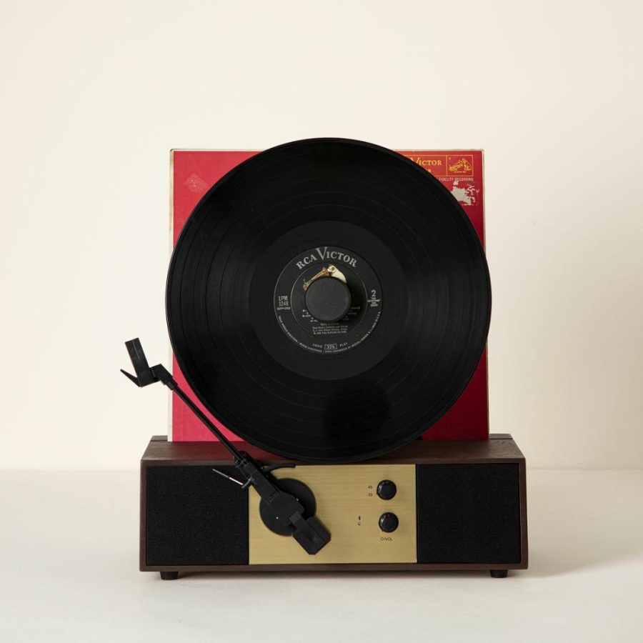 Decorative Accents |   Vertical Vinyl Record Player With Bluetooth Decor Decorative Accents