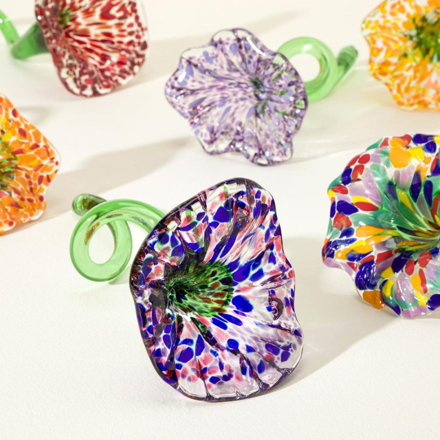 Desktop Sculptures |   Glass Flowers With A Message Desktop Sculptures