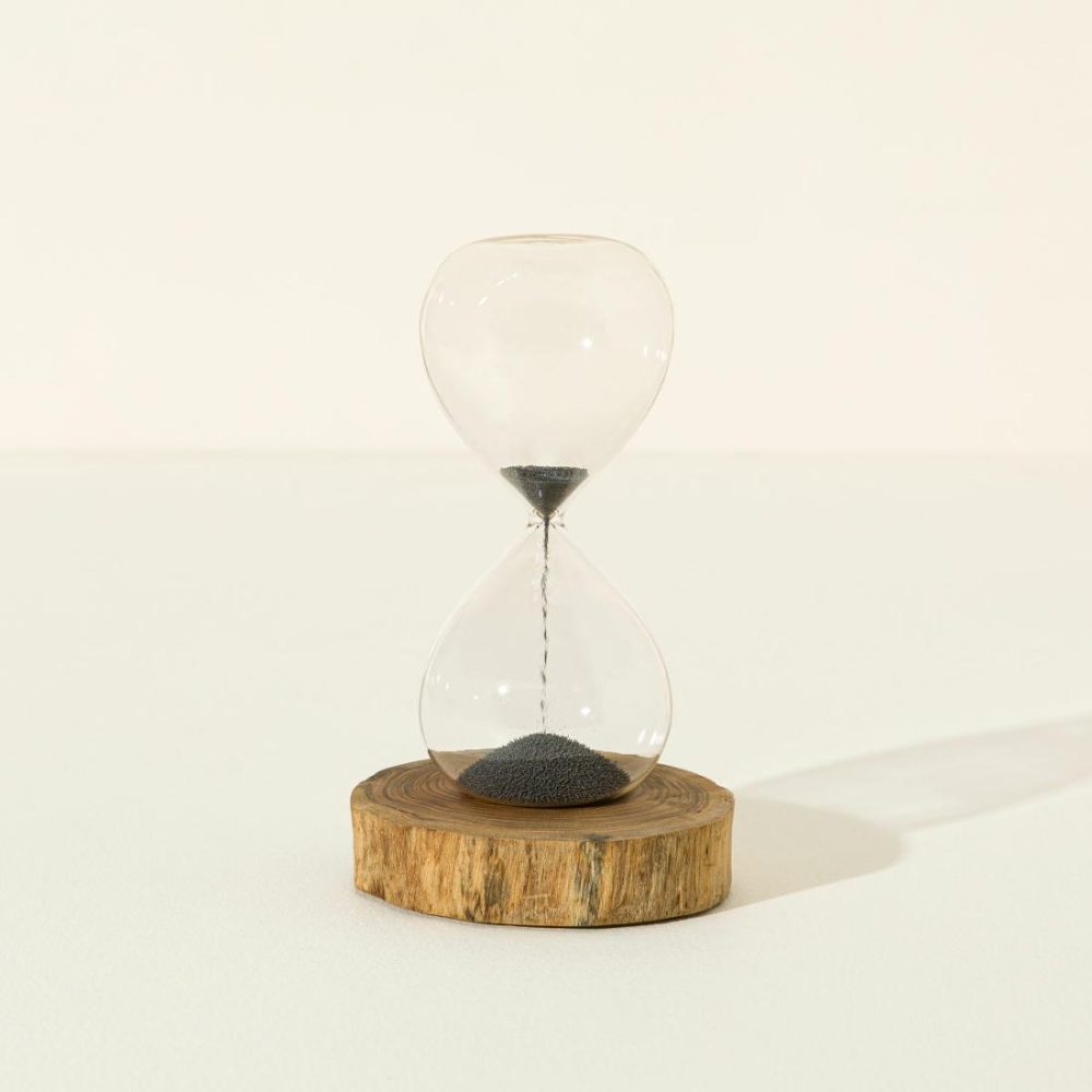 Desktop Sculptures |   Mindful Moment Magnetic Sand Hourglass Desktop Sculptures Desktop Sculptures