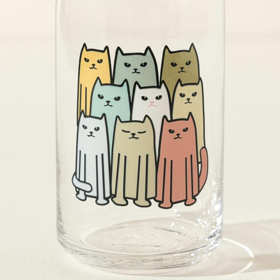 Drinking Glasses |   Cats On Cats Glasses – Set Of 2 Drinking Glasses Drinking Glasses