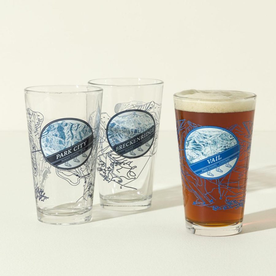 Drinking Glasses |   Ski Resort Map Glass Drinking Glasses Drinking Glasses