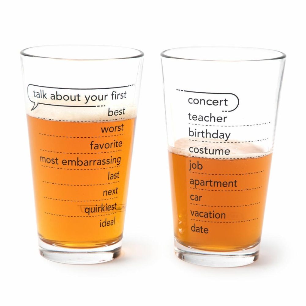 Drinking Glasses |   Talking Pints – Conversation Glassware Drinking Glasses Drinking Glasses