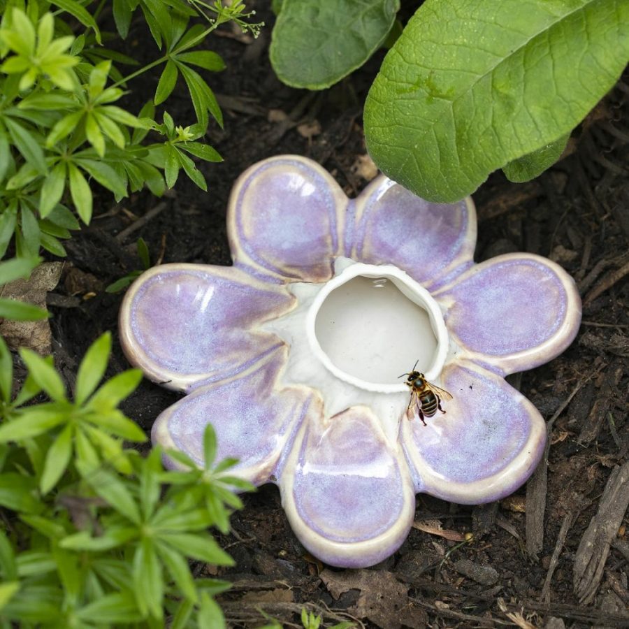 Garden Decor |   Bee & Butterfly Drinking Flower Garden Garden Decor