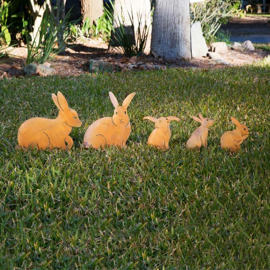 Garden Decor |   Bunny Family Garden Sculptures – Set Of 5 Garden Garden Decor