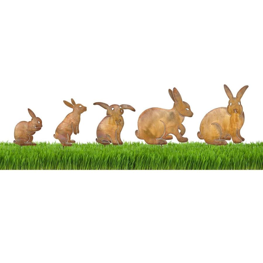 Garden Decor |   Bunny Family Garden Sculptures – Set Of 5 Garden Garden Decor