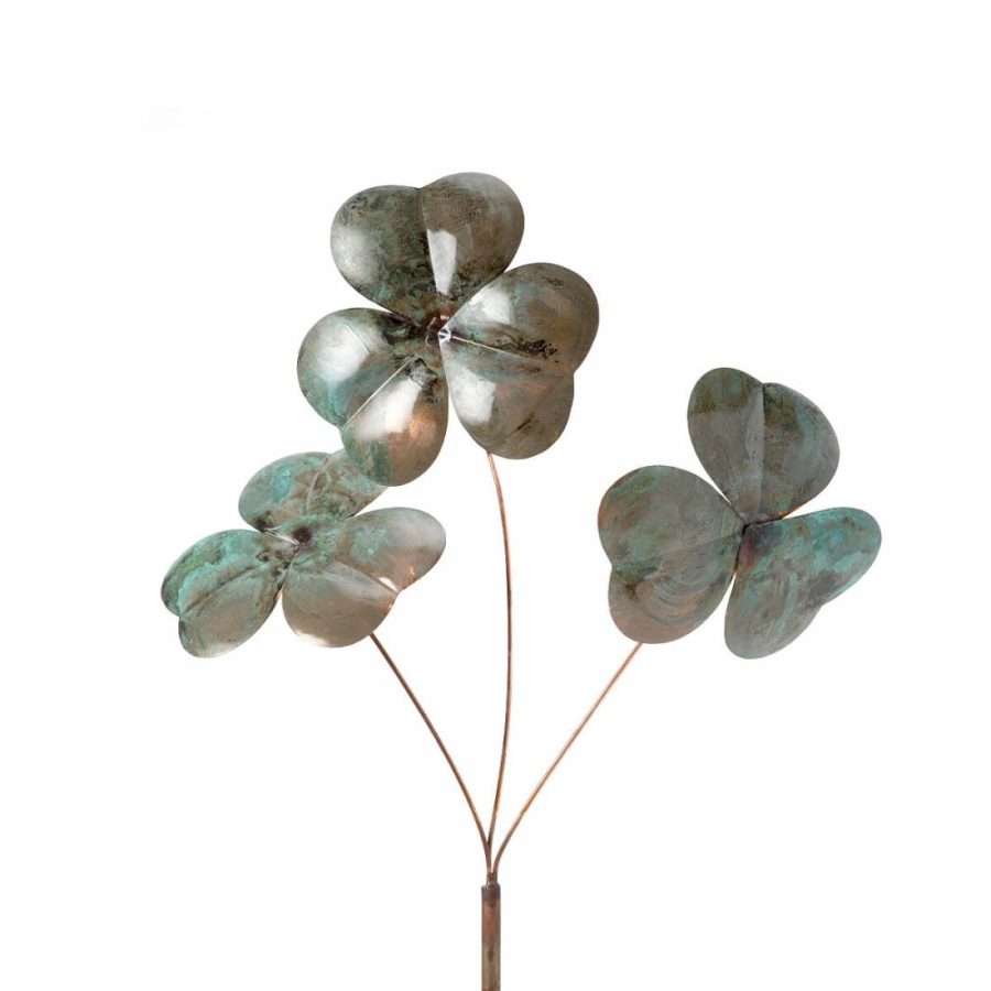 Garden Decor |   Copper Shamrock Stake Garden Garden Decor