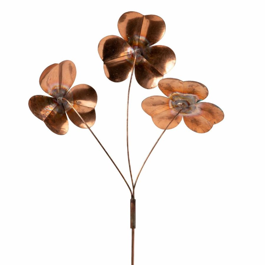 Garden Decor |   Copper Shamrock Stake Garden Garden Decor