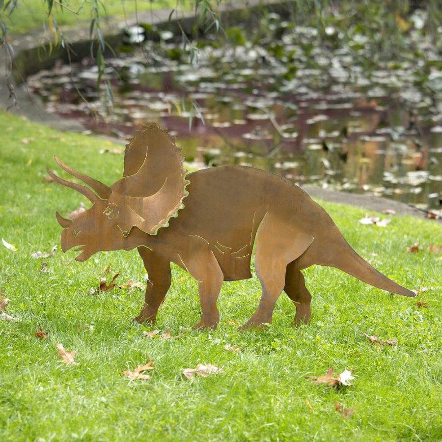 Garden Decor |   Triceratops Garden Sculpture – Set Of 2 Garden Garden Decor