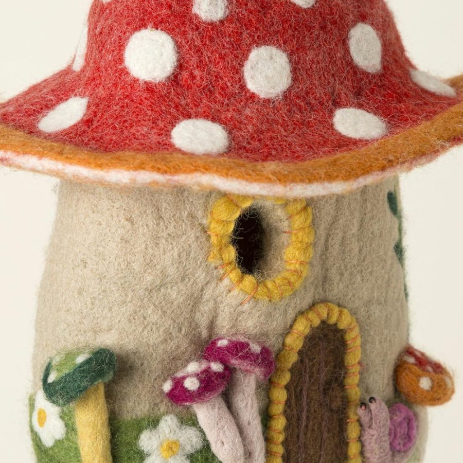 Garden Decor |   Whimsical Mushroom Bird Nester Birdhouses & Feeders Birdhouses & Feeders