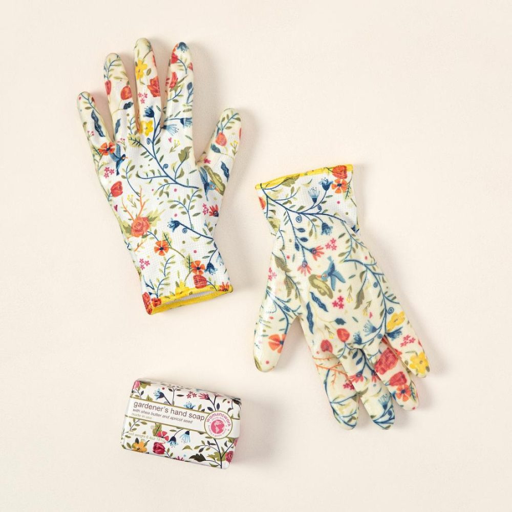 Garden Tools |   Floral-Printed Weeder Glove Spa Gift Set Garden Garden Tools