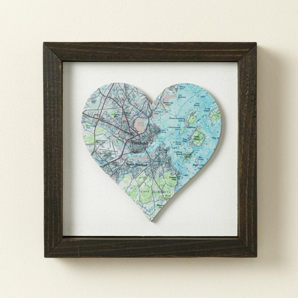 Geography |   Love Lives Here Wood Map Art Art Family & Couple