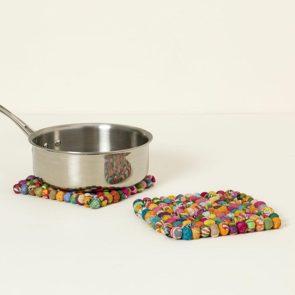 Kitchen Utensils & Gadgets |   Repurposed Kantha Trivet Kitchen Kitchen Utensils & Gadgets