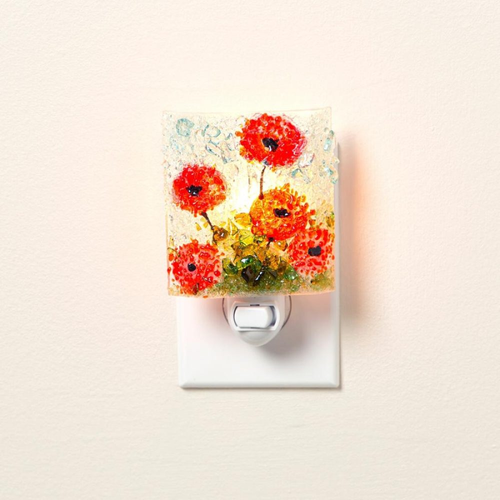 Lighting |   Recycled Glass Poppies Nightlight Decor Lighting