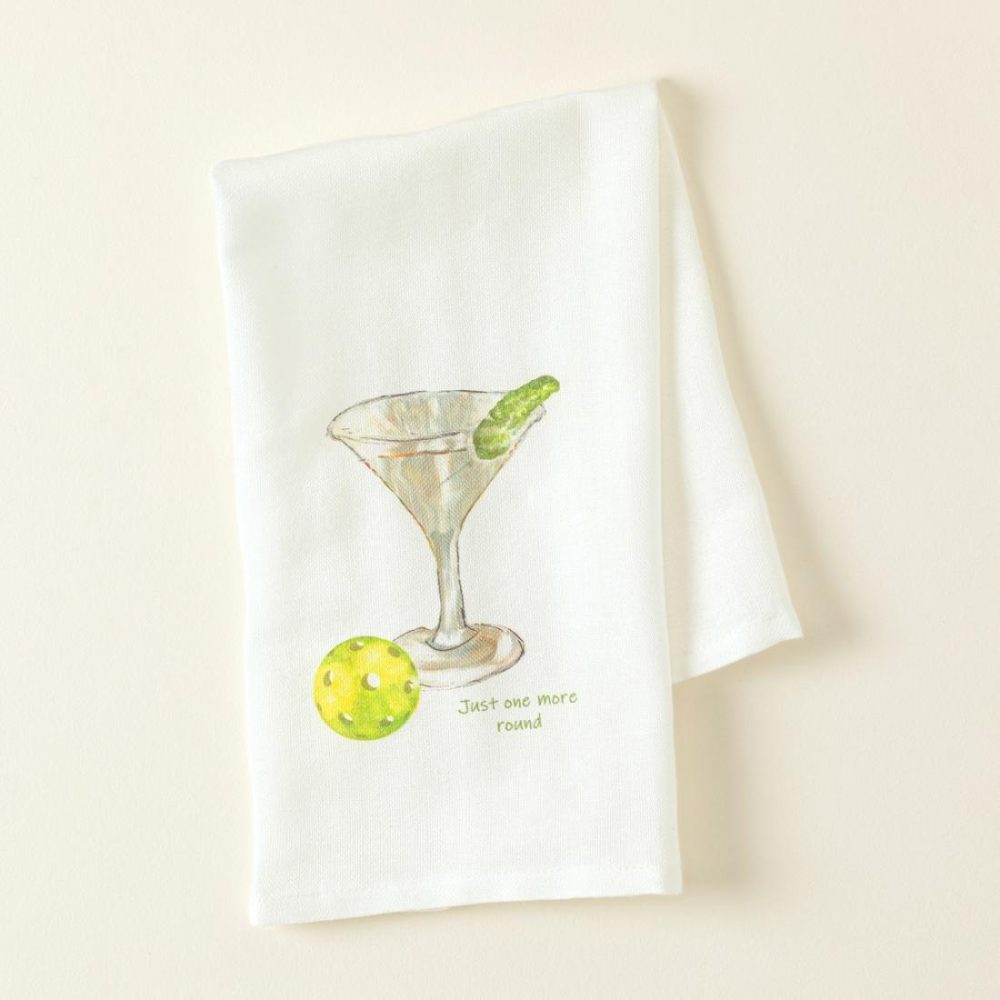 Linens |   Another Round Pickleball Tea Towel Kitchen Linens