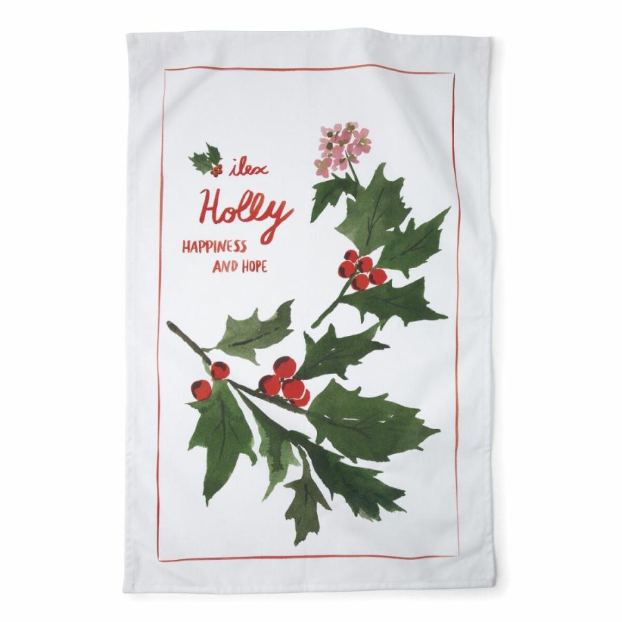 Linens |   Birth Month Flower Tea Towels Kitchen Linens