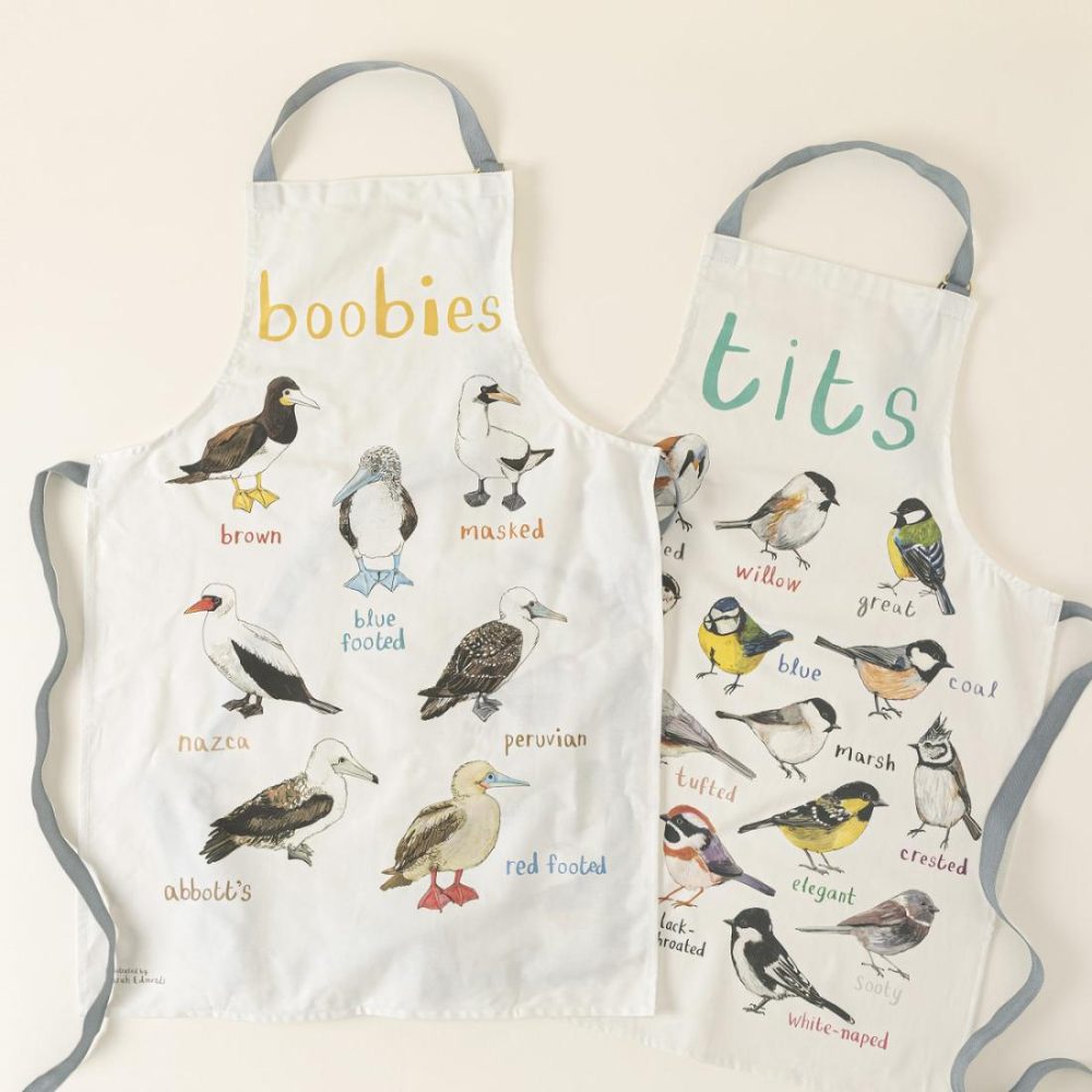 Linens |   Fowl Language Apron- Tits & Boobies Kitchen Linens