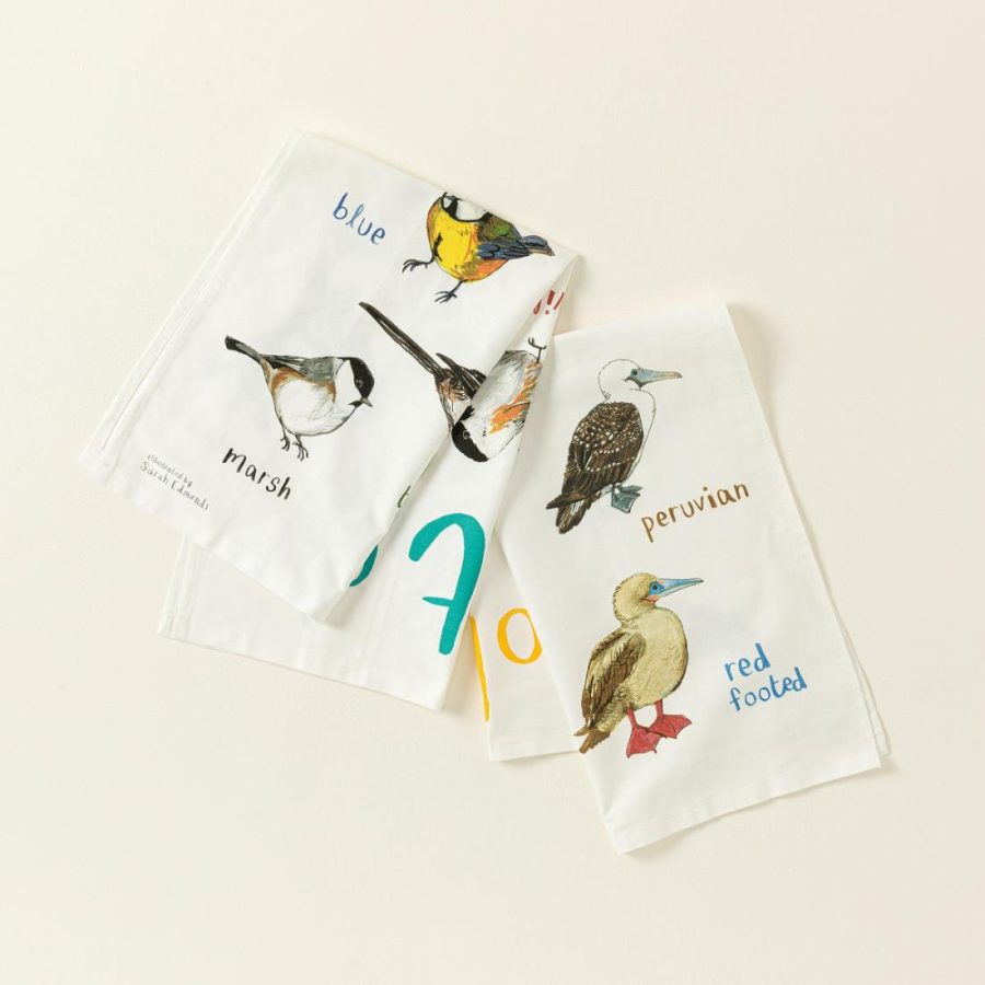 Linens |   Fowl Language Tea Towels – Tits & Boobies Kitchen Linens