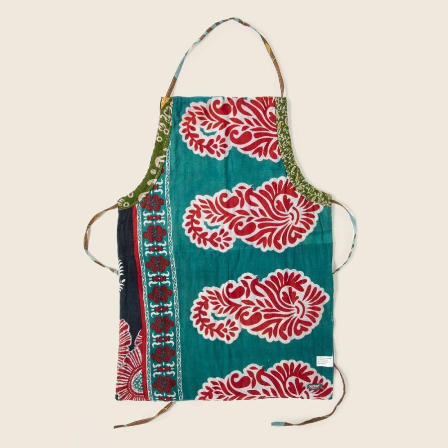 Linens |   Repurposed Sari Patchwork Apron Kitchen Linens