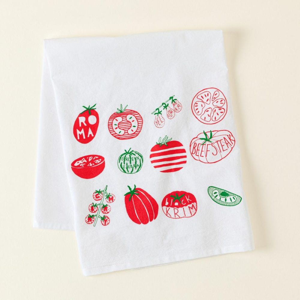 Linens |   Tomato Types Tea Towel Kitchen Linens