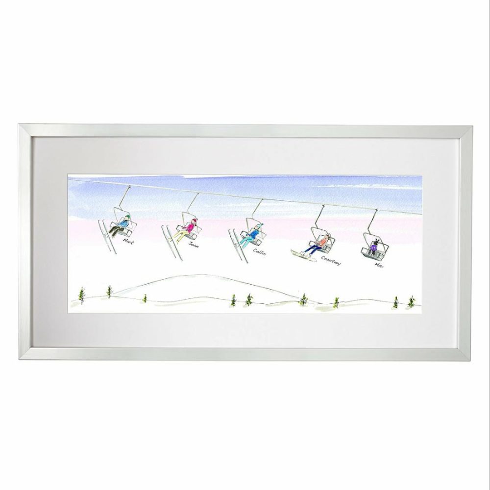 Personalized |   Personalized Family Ski & Snowboard Art Art Personalized