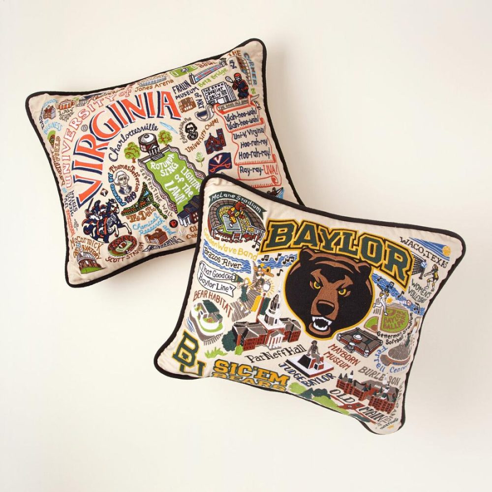 Pillows & Blankets |   Embroidered College Pillows Decor Pillows & Blankets