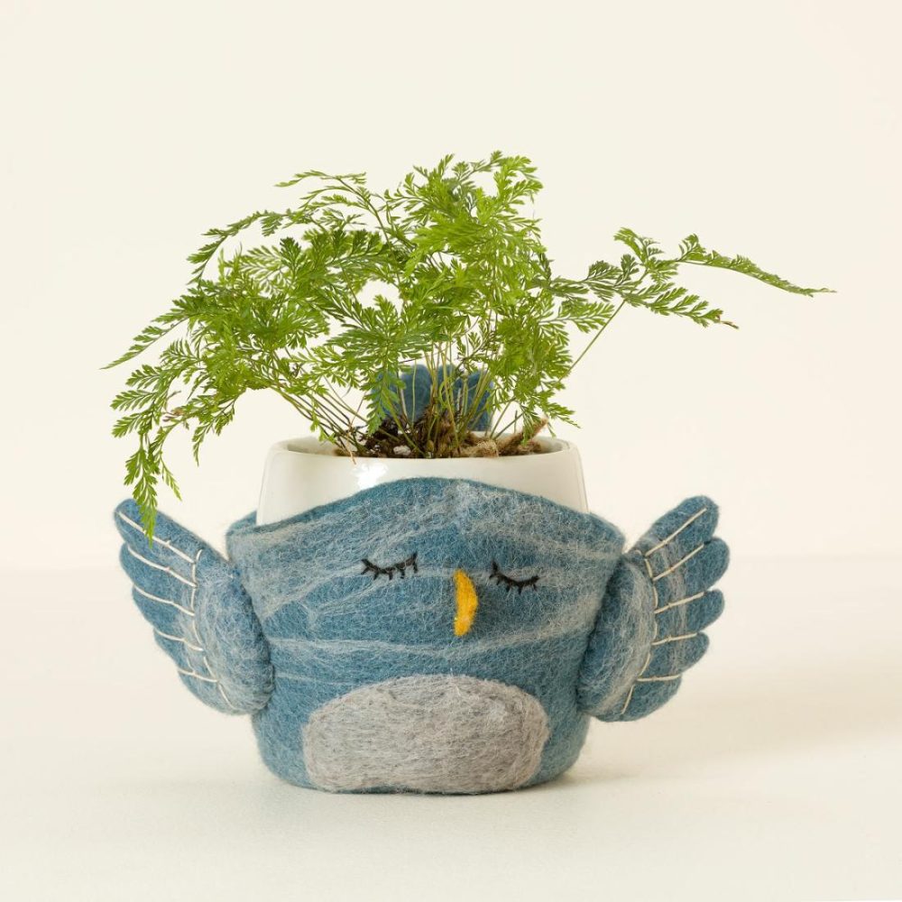 Planters & Terrariums |   Bluebird Felt Planter Garden Planters & Terrariums