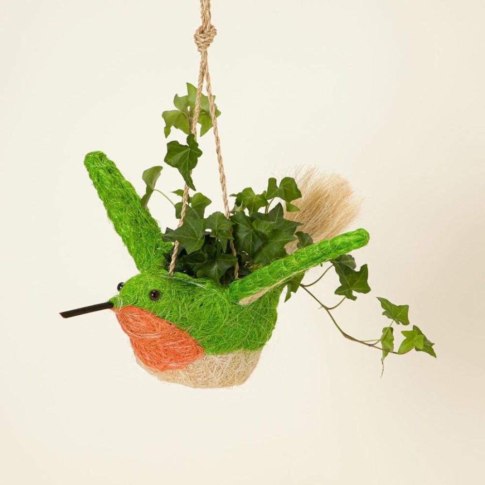 Planters & Terrariums |   Coconut Fiber Hanging Hummingbird Planter Garden Garden Decor