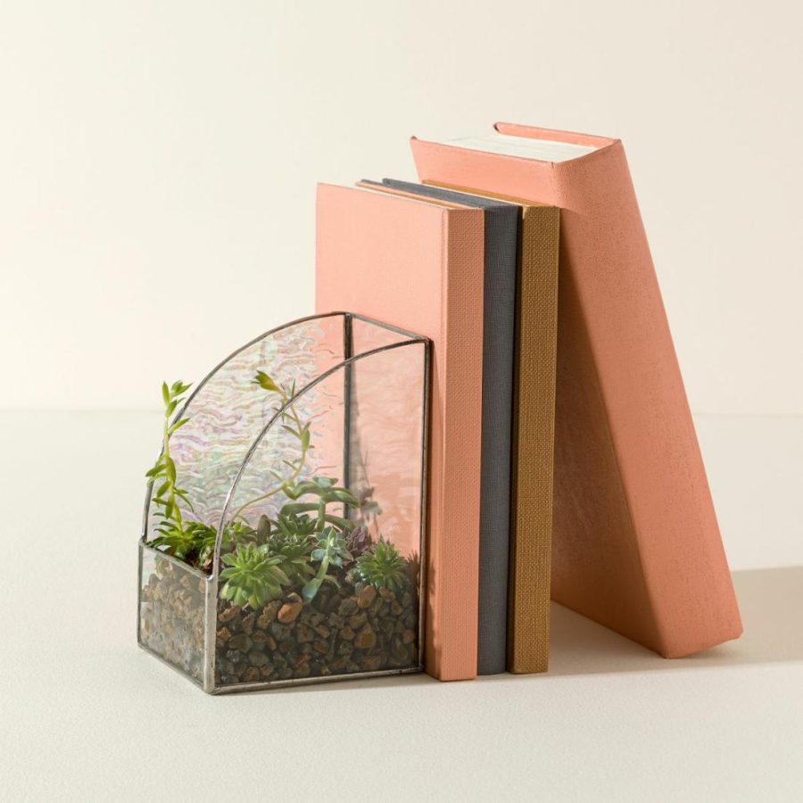 Planters & Terrariums |   Stained Glass Terrarium Bookend Garden Planters & Terrariums