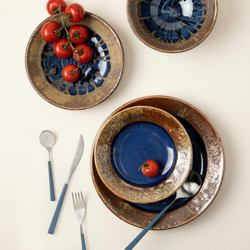 Plates |   Handmade Blue Copper Dinnerware Plates Plates